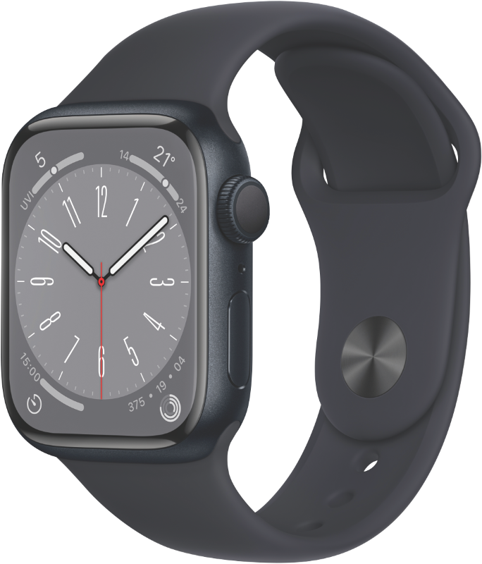 品質保証人気apple watch 8 41mm ミッドナイトブラック 本体 GPS Apple Watch本体